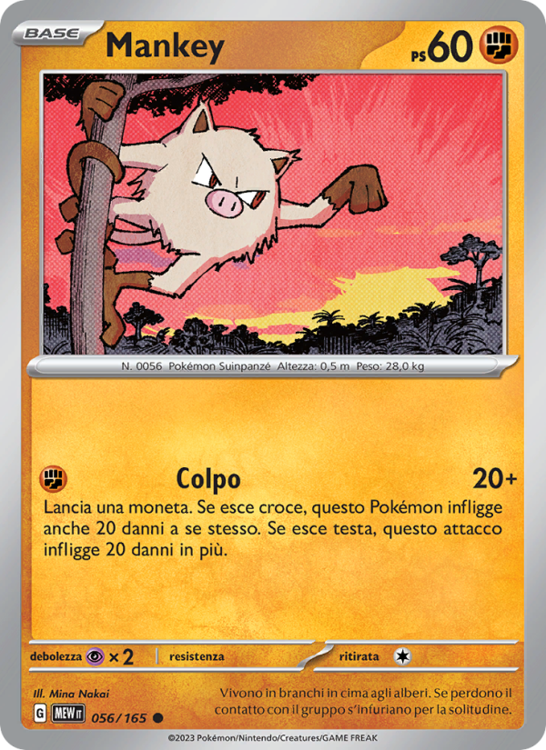Mankey 056/207 — 151 (Italian Pokémon TCG card)