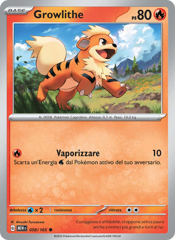 Growlithe 058/207 — 151 (Italian Pokémon TCG card)