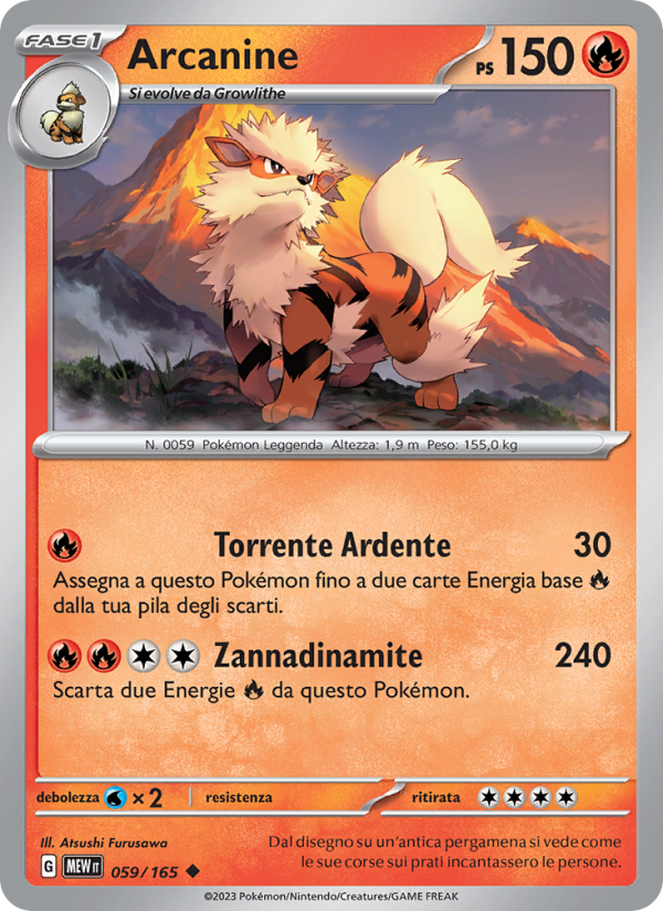 Arcanine 059/207 — 151 (Italian Pokémon TCG card)