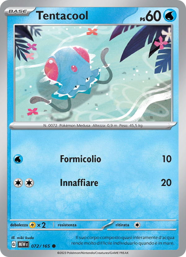 Tentacool 072/207 — 151 (Italian Pokémon TCG card)