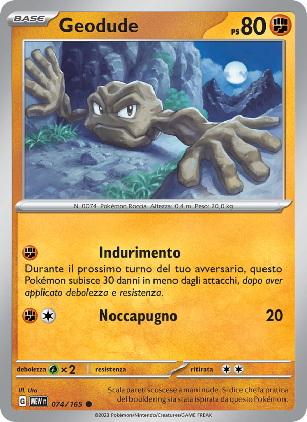 Geodude 074/207 — 151 (Italian Pokémon TCG card)
