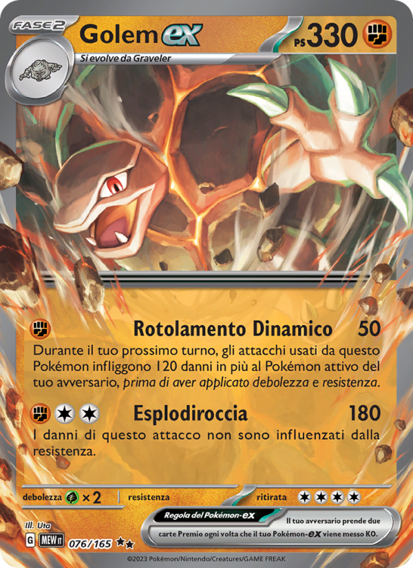 Golem-ex 076/207 — 151 (Italian Pokémon TCG card)
