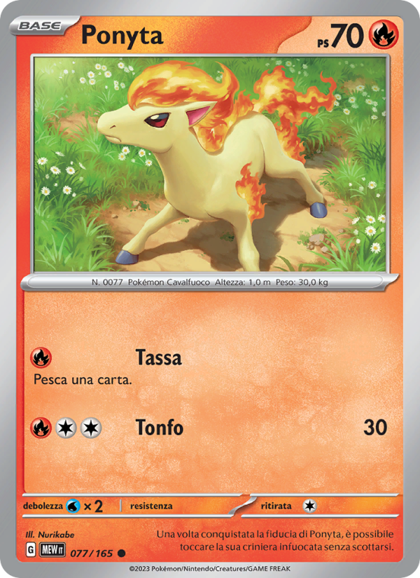 Ponyta 077/207 — 151 (Italian Pokémon TCG card)