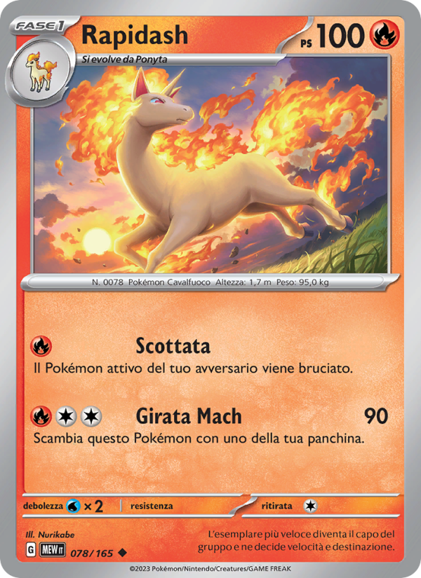 Rapidash 078/207 — 151 (Italian Pokémon TCG card)