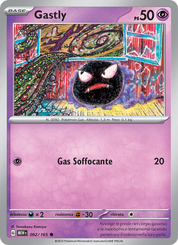 Gastly 092/207 — 151 (Italian Pokémon TCG card)