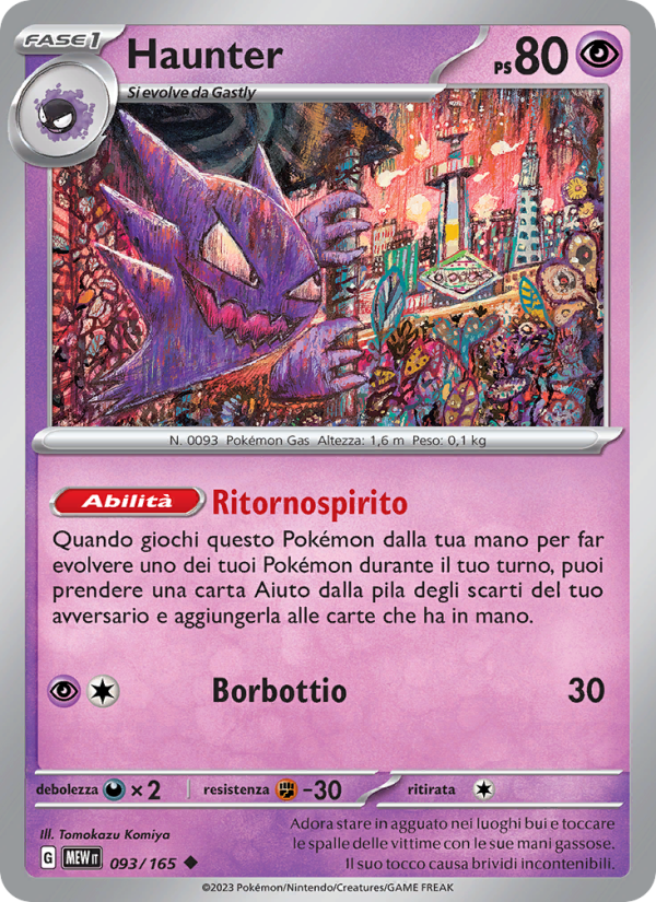 Haunter 093/207 — 151 (Italian Pokémon TCG card)
