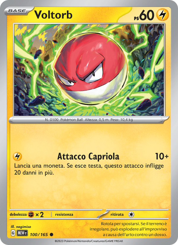 Voltorb 100/207 — 151 (Italian Pokémon TCG card)
