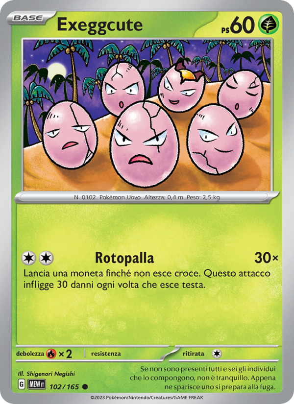 Exeggcute 102/207 — 151 (Italian Pokémon TCG card)