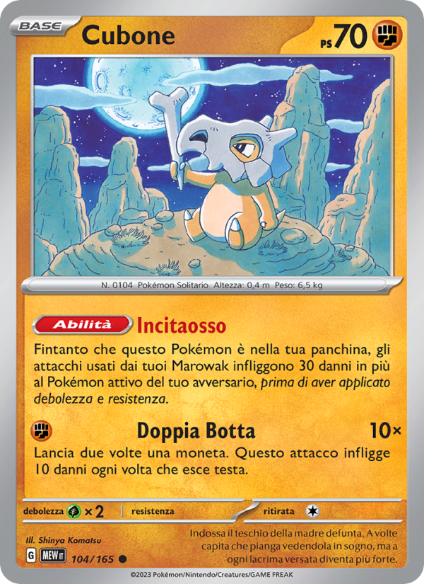 Cubone 104/207 — 151 (Italian Pokémon TCG card)