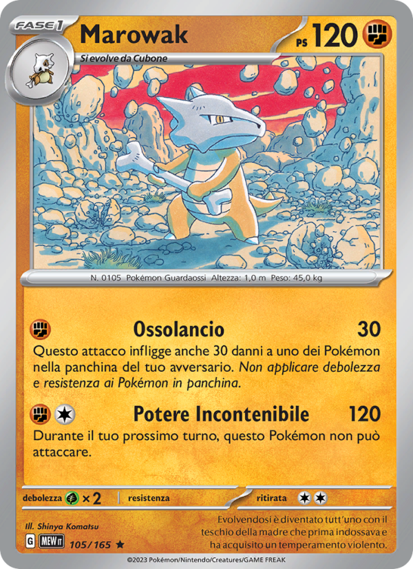 Marowak 105/207 — 151 (Italian Pokémon TCG card)