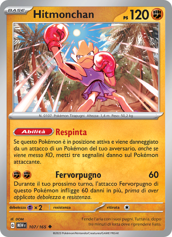 Hitmonchan 107/207 — 151 (Italian Pokémon TCG card)