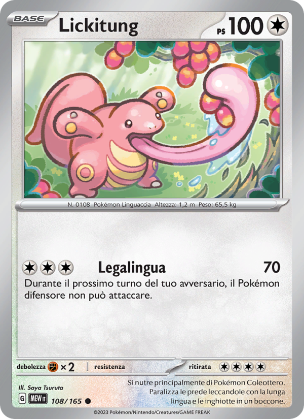 Lickitung 108/207 — 151 (Italian Pokémon TCG card)