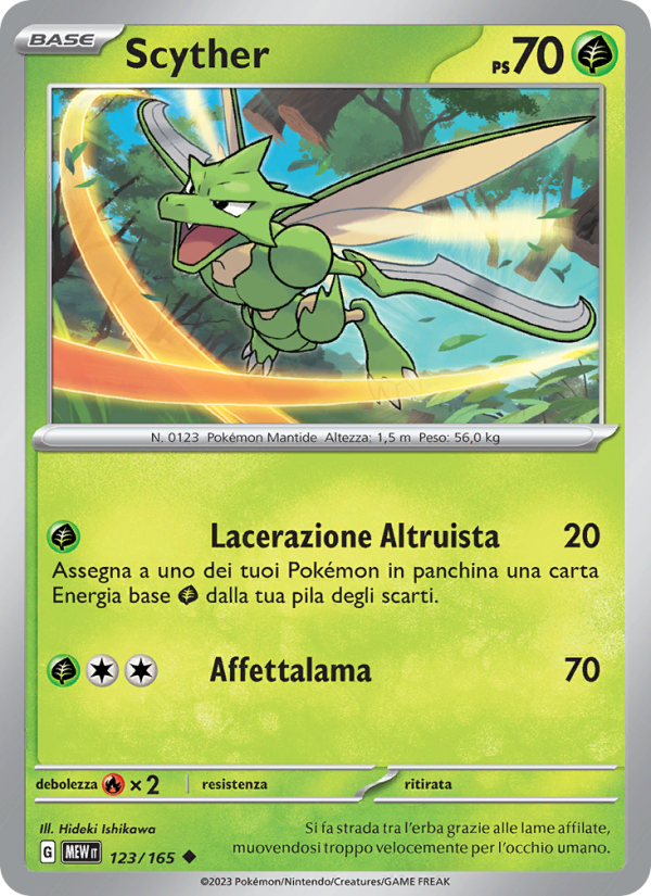 Scyther 123/207 — 151 (Italian Pokémon TCG card)