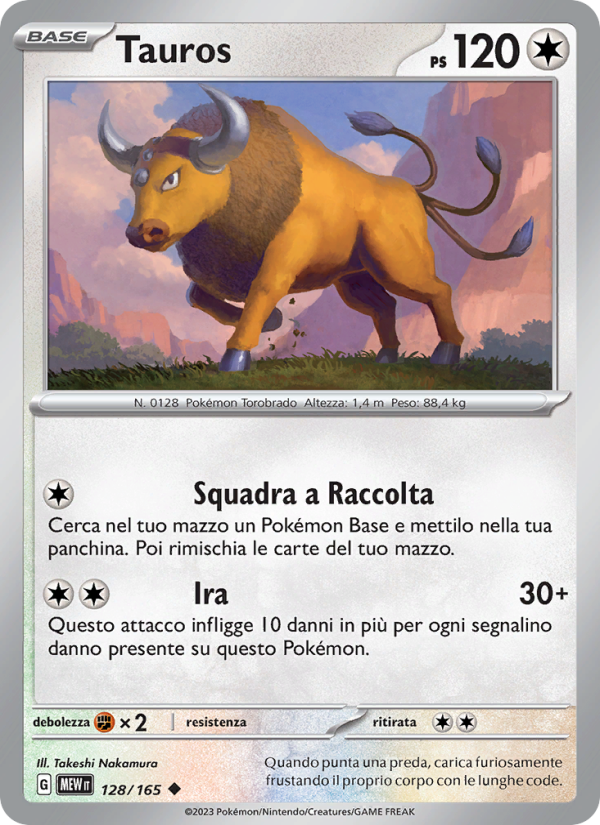 Tauros 128/207 — 151 (Italian Pokémon TCG card)