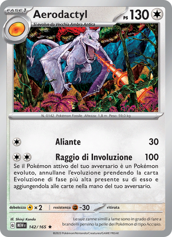 Aerodactyl 142/207 — 151 (Italian Pokémon TCG card)