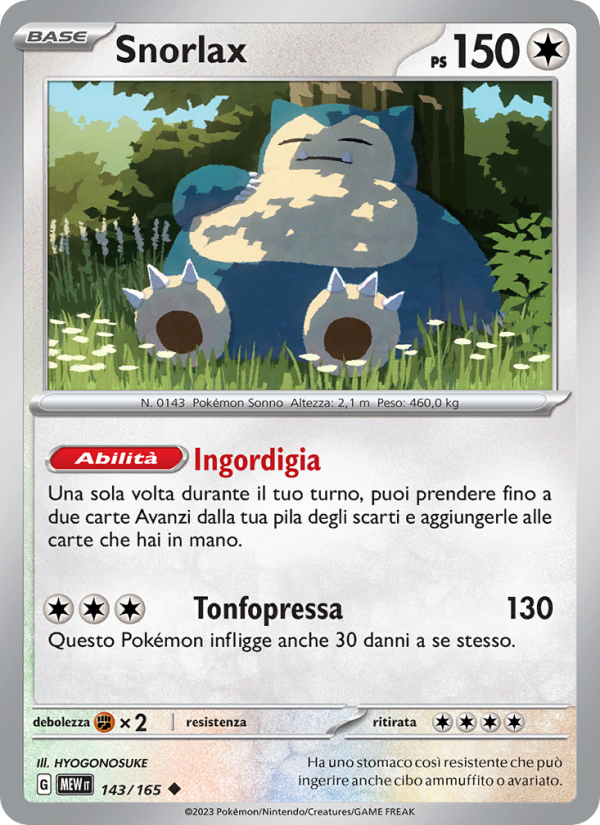 Snorlax 143/207 — 151 (Italian Pokémon TCG card)