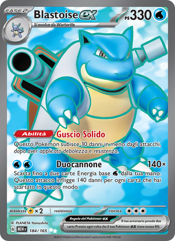 Blastoise-ex 184/207 — 151 (Italian Pokémon TCG card)