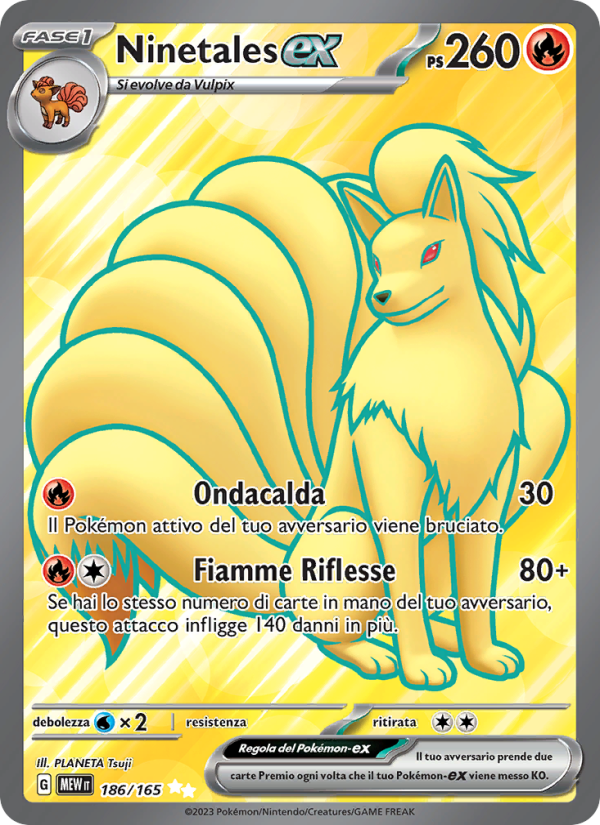 Ninetales-ex 186/207 — 151 (Italian Pokémon TCG card)