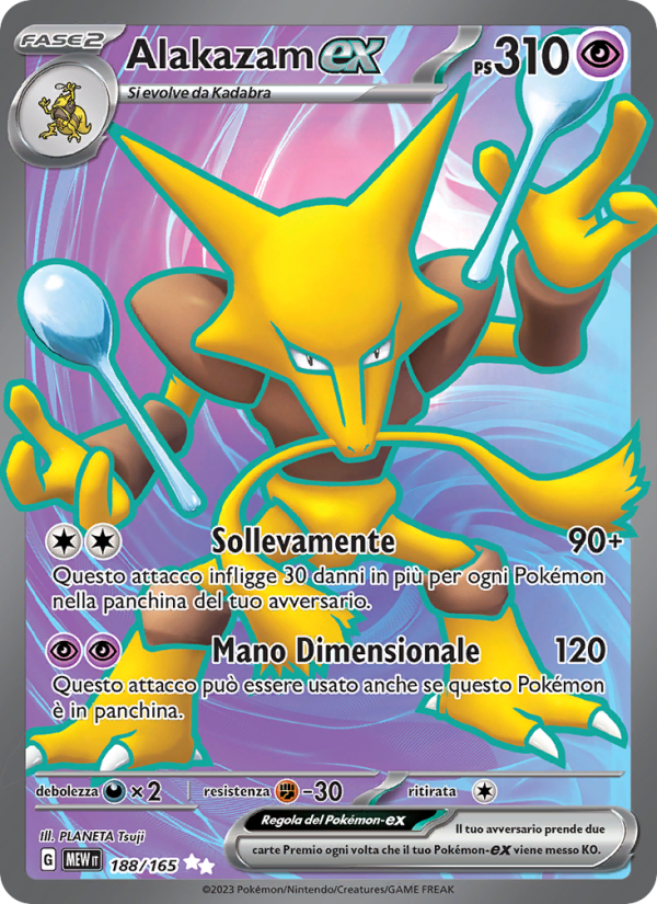Alakazam-ex 188/207 — 151 (Italian Pokémon TCG card)