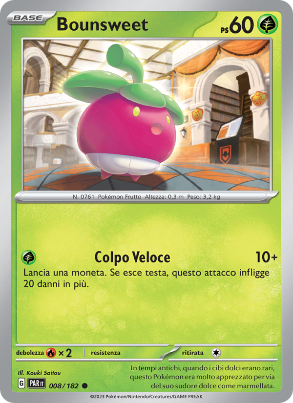 Bounsweet 008/266 — Paradox Rift (Italian Pokémon TCG card)