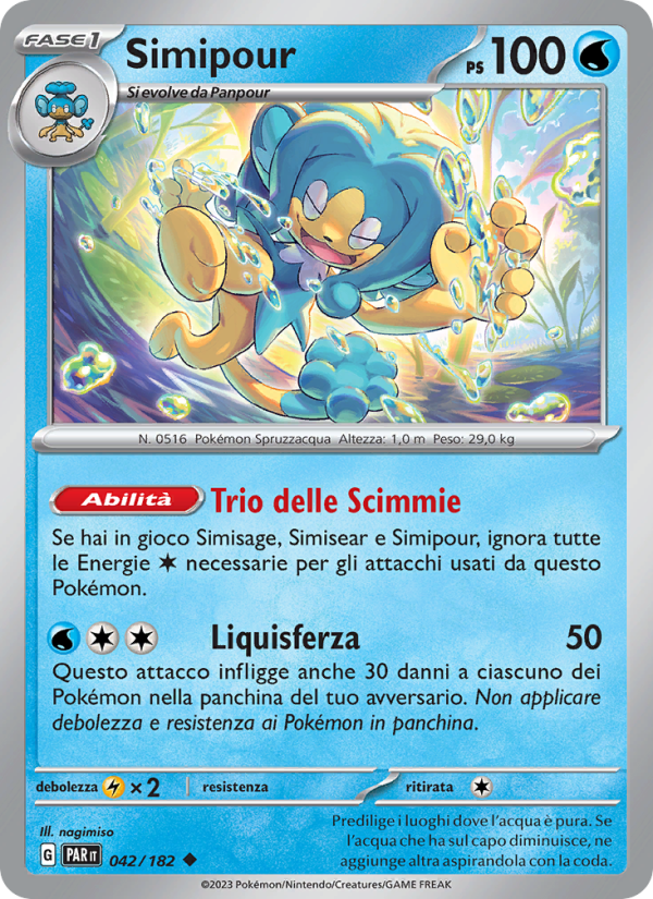 Simipour 042/266 — Paradox Rift (Italian Pokémon TCG card)
