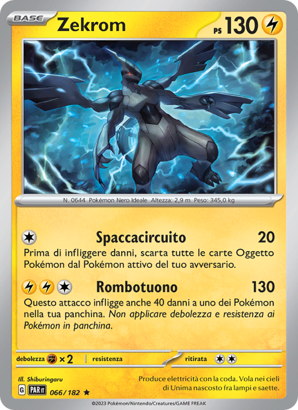 Zekrom 066/266 — Paradox Rift (Italian Pokémon TCG card)
