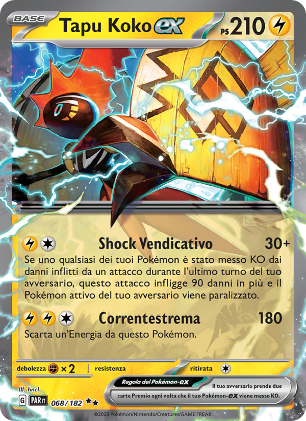 Tapu Koko-ex 068/266 — Paradox Rift (Italian Pokémon TCG card)