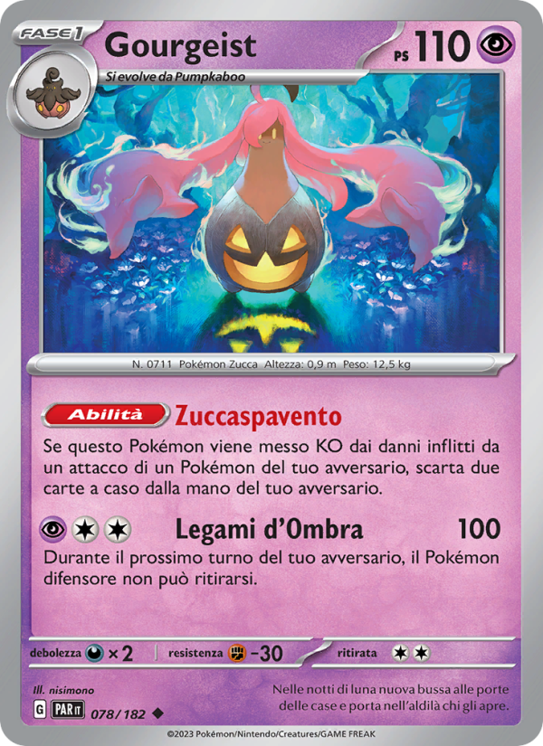 Gourgeist 078/266 — Paradox Rift (Italian Pokémon TCG card)