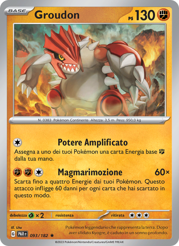 Groudon 093/266 — Paradox Rift (Italian Pokémon TCG card)