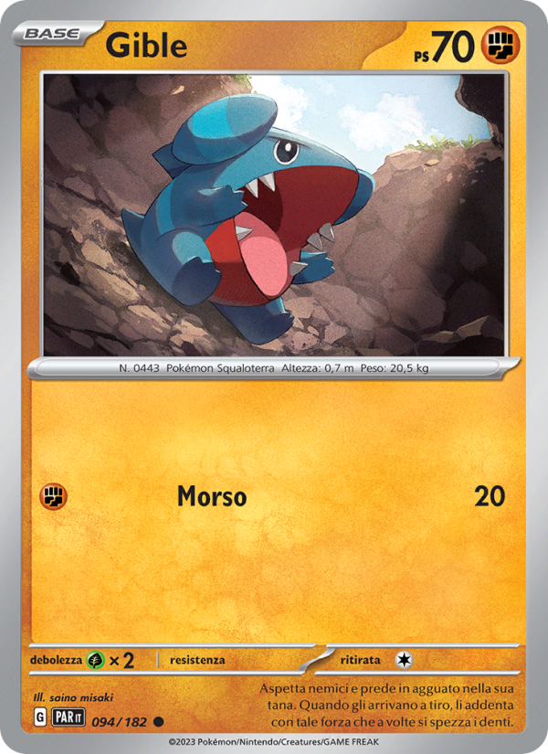 Gible 094/266 — Paradox Rift (Italian Pokémon TCG card)