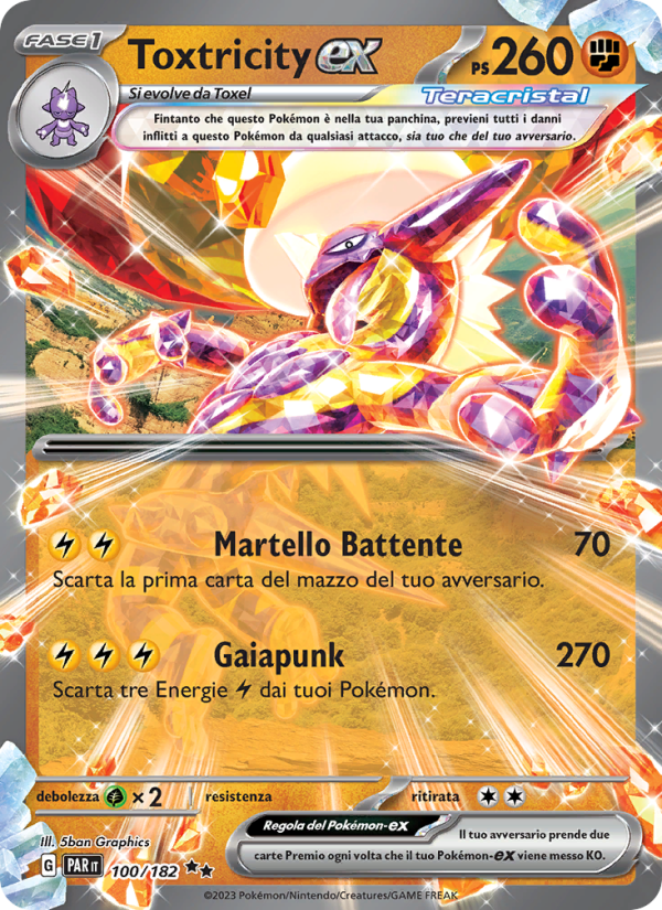 Toxtricity-ex 100/266 — Paradox Rift (Italian Pokémon TCG card)