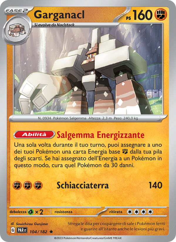 Garganacl 104/266 — Paradox Rift (Italian Pokémon TCG card)