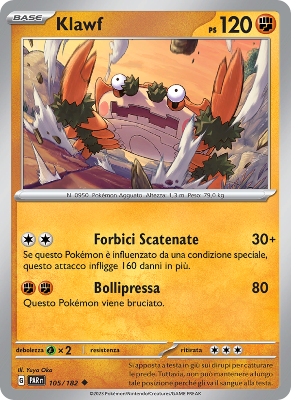 Klawf 105/266 — Paradox Rift (Italian Pokémon TCG card)