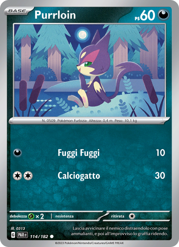 Purrloin 114/266 — Paradox Rift (Italian Pokémon TCG card)