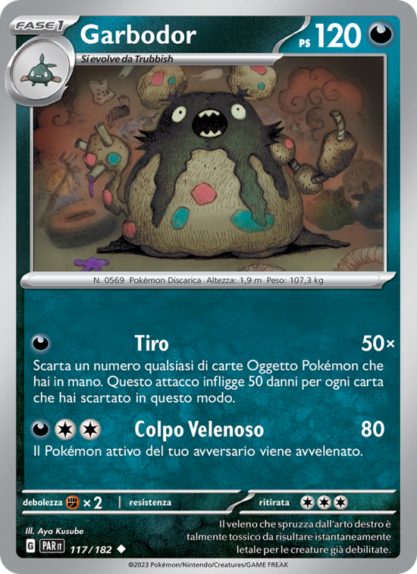 Garbodor 117/266 — Paradox Rift (Italian Pokémon TCG card)