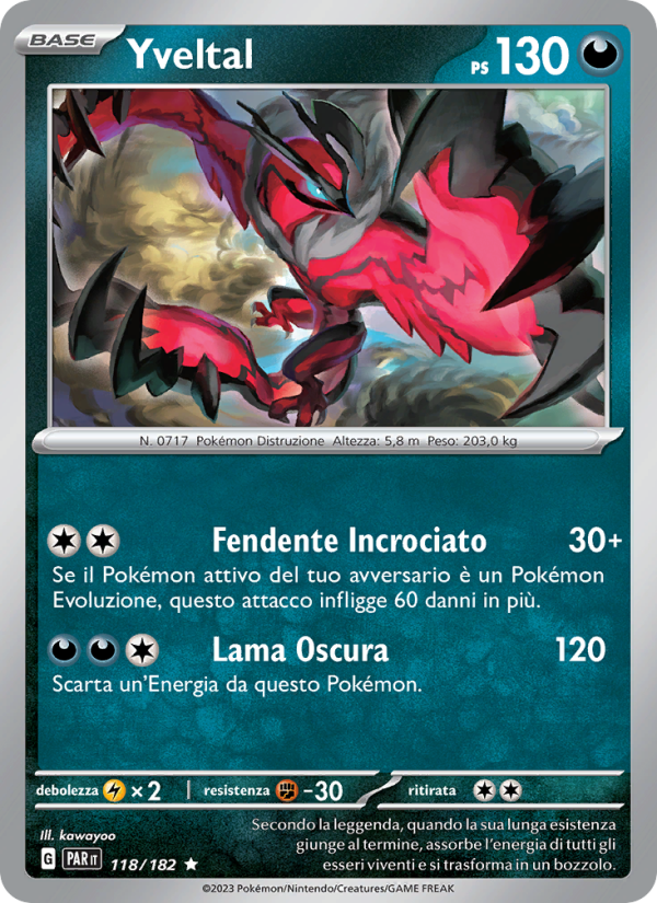 Yveltal 118/266 — Paradox Rift (Italian Pokémon TCG card)