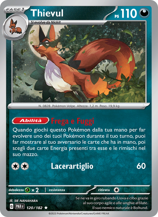 Thievul 120/266 — Paradox Rift (Italian Pokémon TCG card)