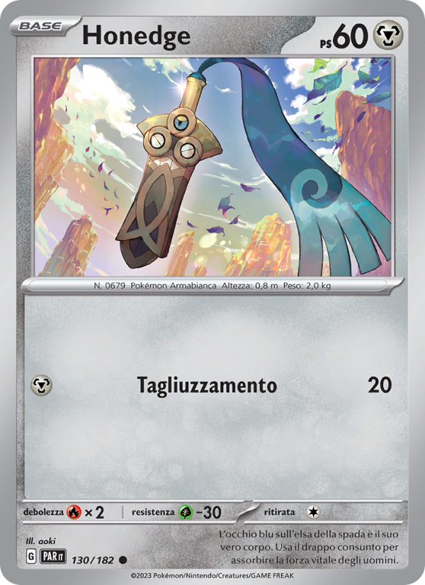 Honedge 130/266 — Paradox Rift (Italian Pokémon TCG card)
