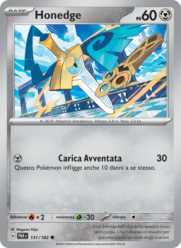 Honedge 131/266 — Paradox Rift (Italian Pokémon TCG card)
