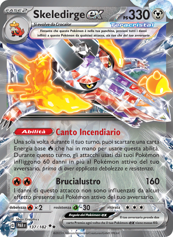 Skeledirge-ex 137/266 — Paradox Rift (Italian Pokémon TCG card)