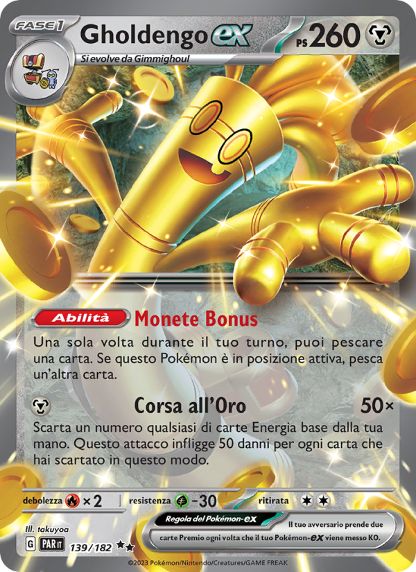 Gholdengo-ex 139/266 — Paradox Rift (Italian Pokémon TCG card)