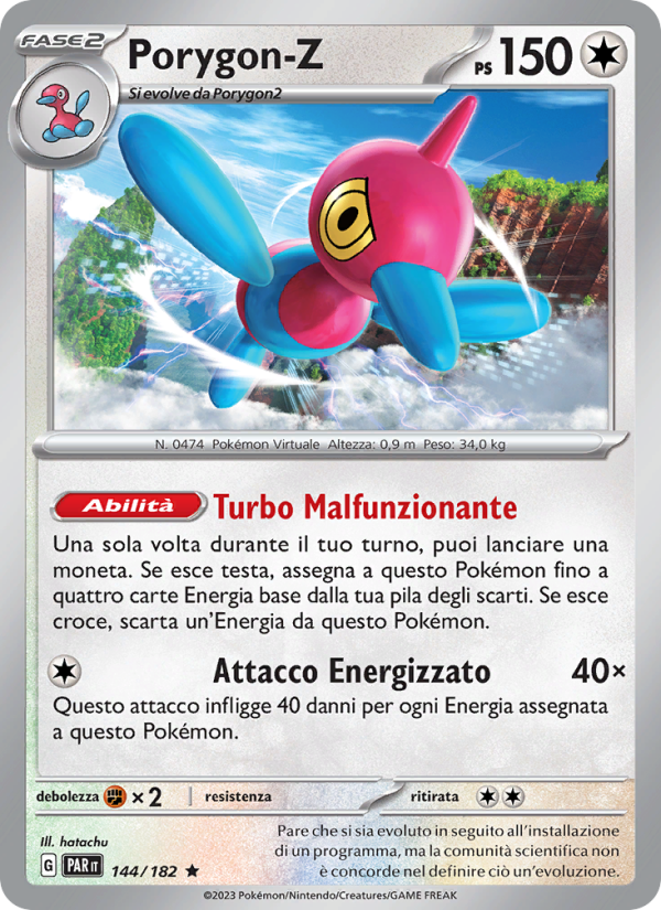 Porygon-Z 144/266 — Paradox Rift (Italian Pokémon TCG card)