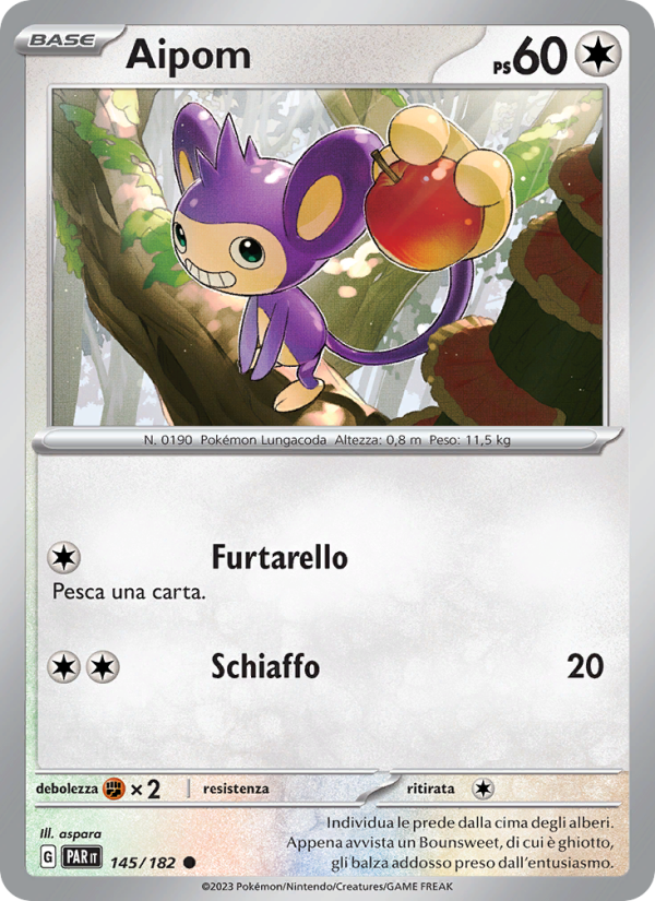 Aipom 145/266 — Paradox Rift (Italian Pokémon TCG card)