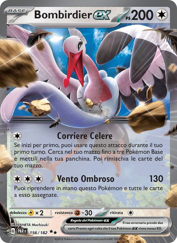 Bombirdier-ex 156/266 — Paradox Rift (Italian Pokémon TCG card)