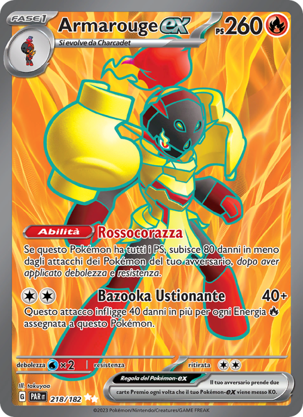 Armarouge-ex 218/266 — Paradox Rift (Italian Pokémon TCG card)