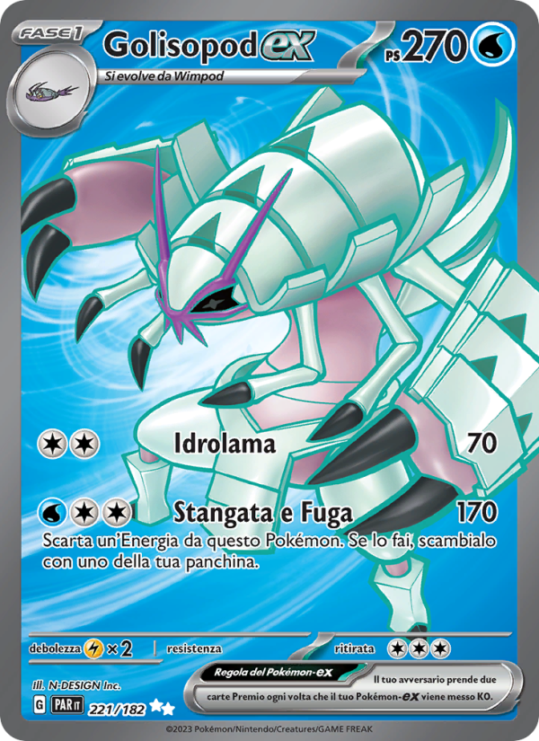 Golisopod-ex 221/266 — Paradox Rift (Italian Pokémon TCG card)
