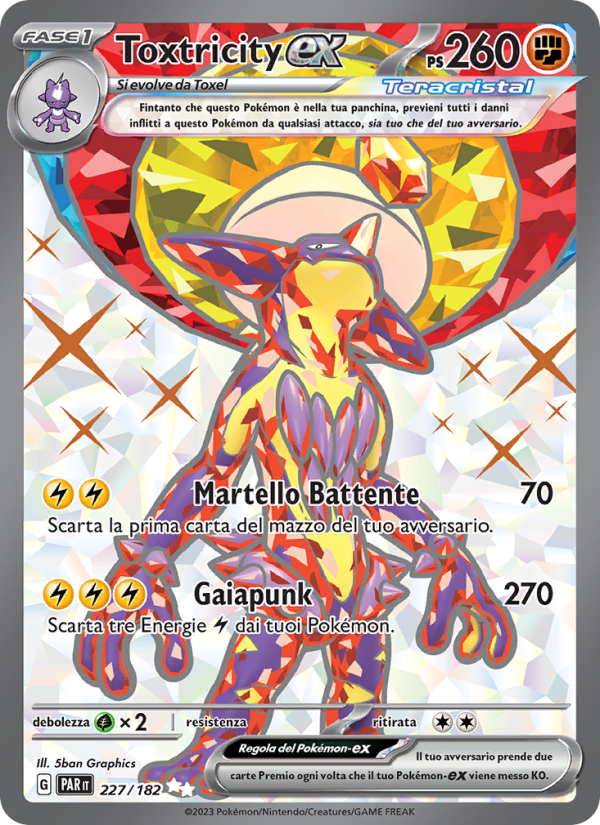 Toxtricity-ex 227/266 — Paradox Rift (Italian Pokémon TCG card)