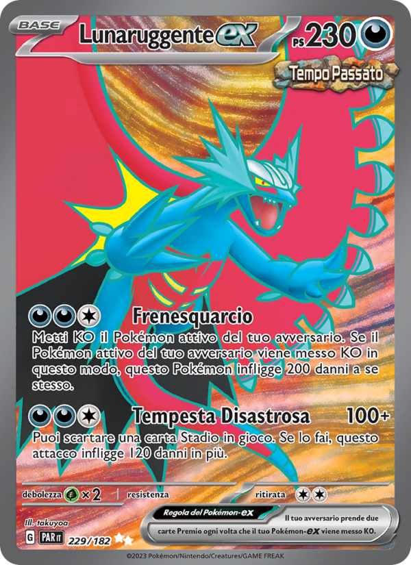Lunaruggente-ex 229/266 — Paradox Rift (Italian Pokémon TCG card)