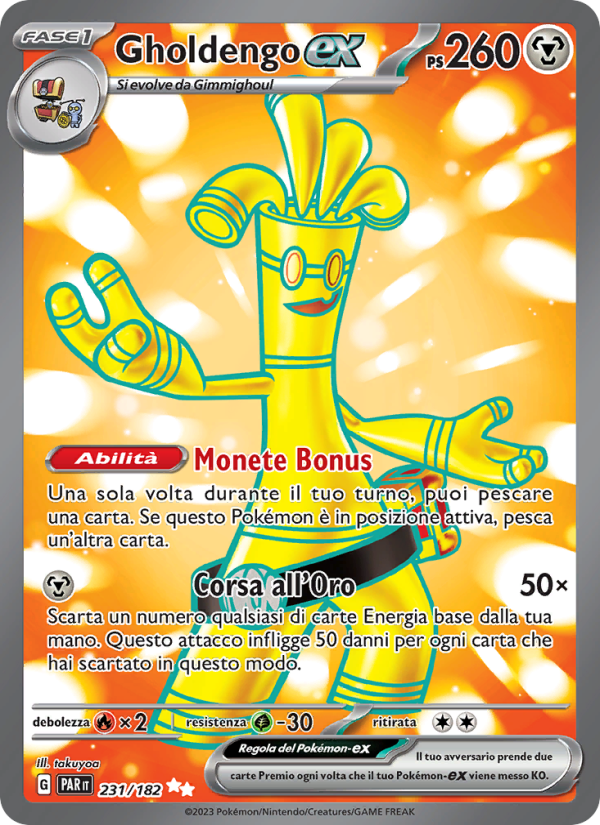 Gholdengo-ex 231/266 — Paradox Rift (Italian Pokémon TCG card)