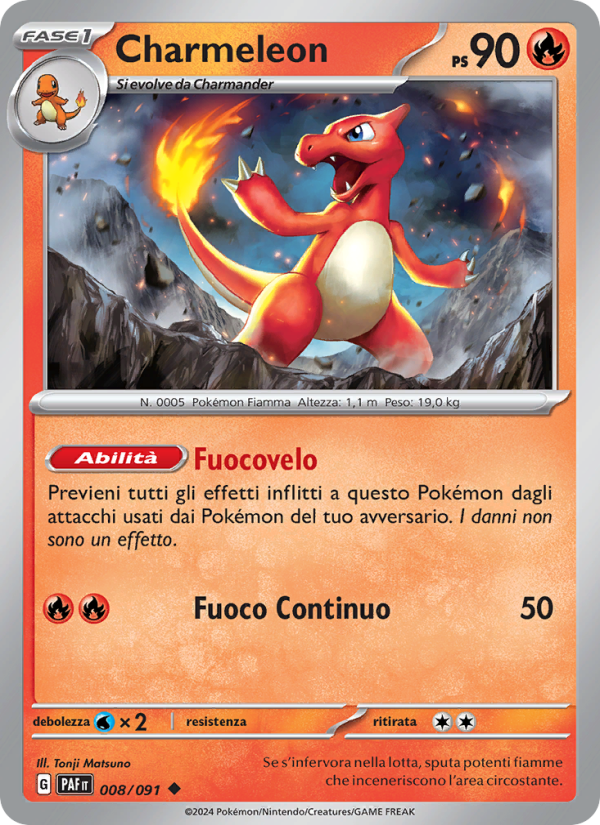 Charmeleon 008/245 — Paldean Fates (Italian Pokémon TCG card)